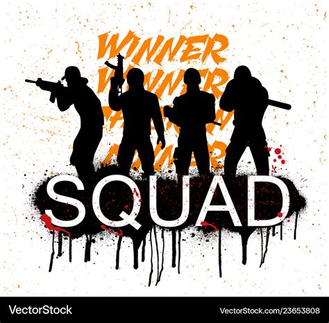 A squad of 4 player pubg Royalty Free Vector Image