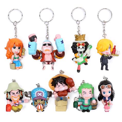 9pcs One Piece Luffy Nami Zoro Chopper Robin Brook Usopp Franky Sanji ...