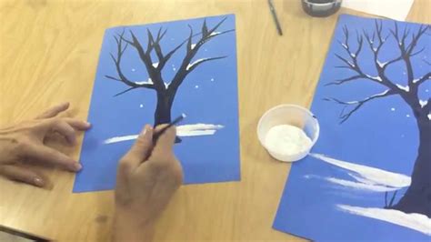 Flipped Classroom: How to draw a winter tree - YouTube