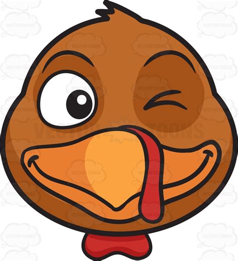 A Winking Turkey | Cartoon clip art, Turkey face, Cartoon turkey