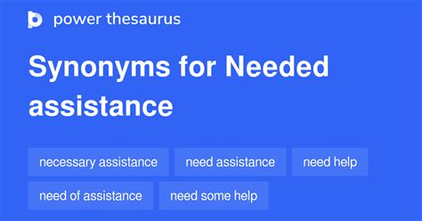 Needed Assistance synonyms - 91 Words and Phrases for Needed Assistance