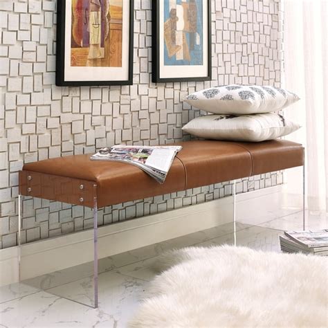 Shop Envy Leather/ Acrylic Bench - Free Shipping Today - Overstock.com - 10355123