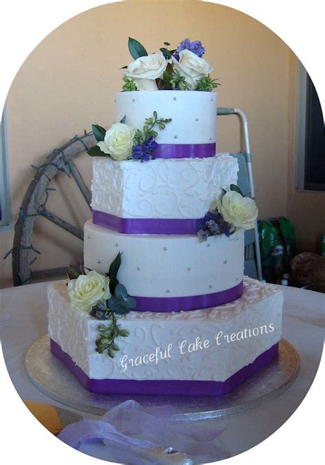 Elegant White and Purple Wedding Cake | Grace Tari | Flickr