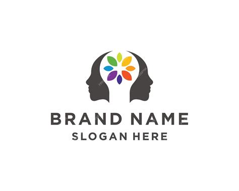 Premium Vector | People brain psychology logo template