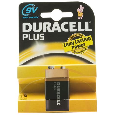 Duracell Plus 5000394019256 MN1604 PP3 9V Alkaline Battery | Rapid Online