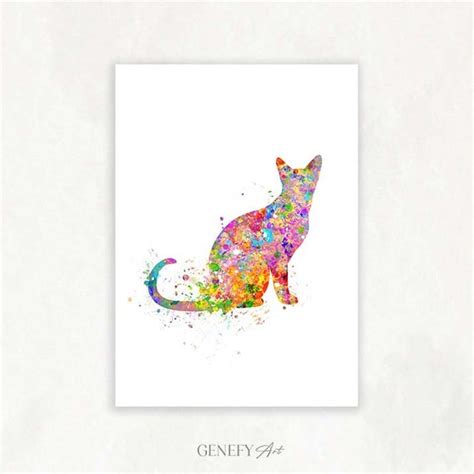 Cat Watercolor Art Print Cat Watercolor Art Painting Cat - Etsy UK