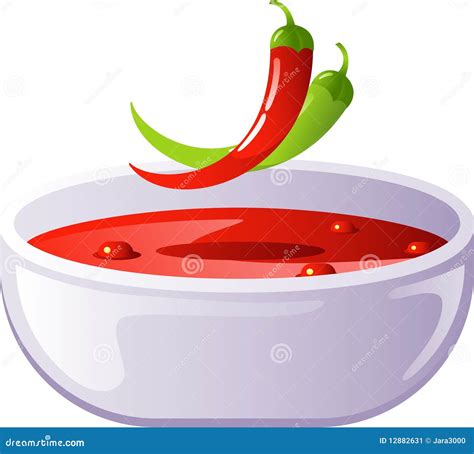 Spicy chili soup stock vector. Illustration of cooking - 12882631