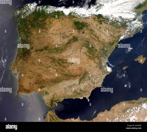 Spain and Portugal, satellite image Stock Photo - Alamy