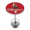 Trademark Gameroom Pub Tables Red Round Traditional Bar Table, Composite with Metal Pedestal ...