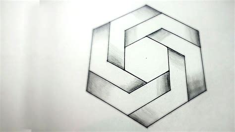 How To Draw Impossible Hexagon Optical Illusions Easy Drawing | Images ...