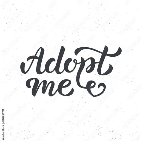 Adopt me hand lettering Stock Vector | Adobe Stock