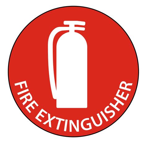 Fire Extinguisher Floor Sign on white background 2261316 Vector Art at ...