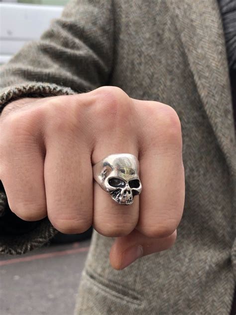 Skull Ring Sterling Silver Mens Ring Gents Ring Skull Jewelry | Etsy | Mens silver rings ...