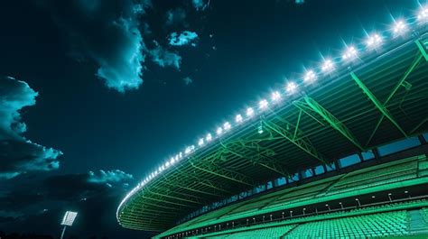 Premium Photo | Green Stadium Lighting at Night