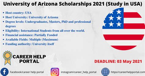 University of Arizona Scholarships 2021 (Study in USA) - Career help portal