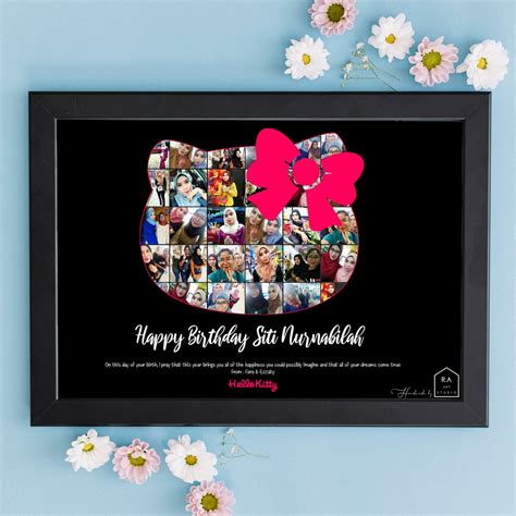 *HK01* CUSTOMIZE GIFT PHOTO FRAME - Hello Kitty Collage Design - 30pcs picture & wishes {FREE ...