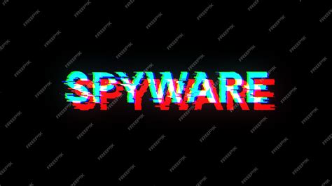 Premium Photo | 3D rendering spyware text with screen effects of technological glitches