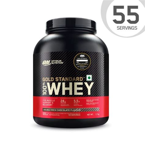 Optimum Nutrition (ON) Gold Standard 100% Whey Protein Powder - Double Rich Chocolate: Buy ...