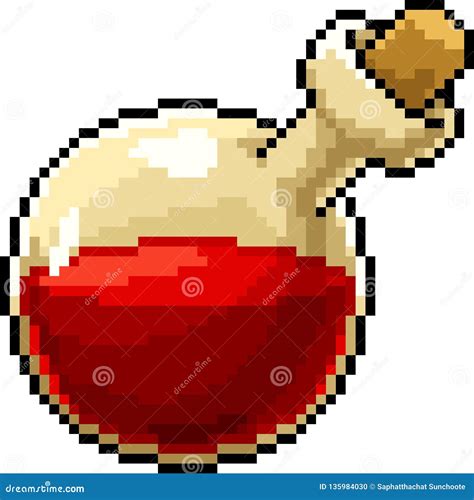 Vector Pixel Art Potion Bottle Stock Vector - Illustration of potion ...