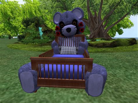 Second Life Marketplace - TEDDY BEAR BED FRAME (BLUE) (FOR ZOOBY BEDS)