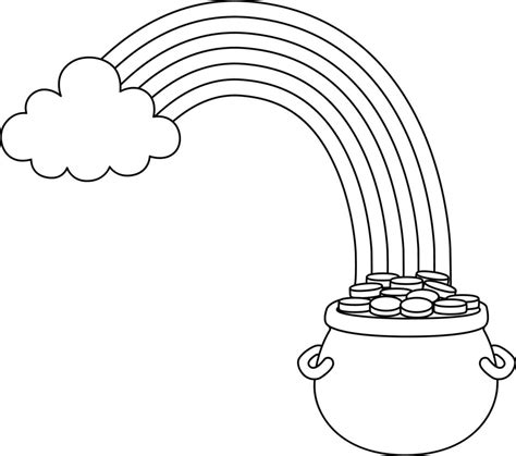 Pot Of Gold And Rainbow Coloring Pages