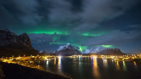 night, Lofoten, Islands, Norway, Night, Sky, City Wallpapers HD / Desktop and Mobile Backgrounds