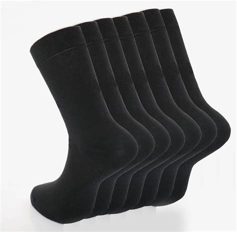 Men’s 7pk Plain Black Formal Dress Socks