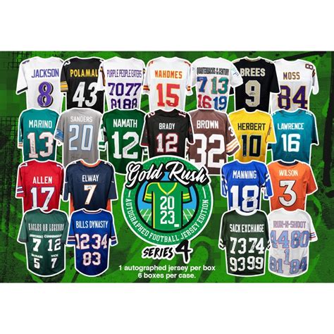 2023 Gold Rush Autographed Football Jersey Series 4 6-Box Case | Steel ...