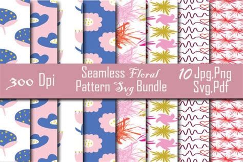 Seamless Floral Pattern Svg Bundle Graphic by Creative Design Store ...