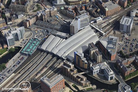 aeroengland | aerial photograph of Leeds railway station , also known as Leeds City railway station