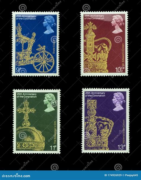 Wonderful Queens Coronation Stamps Editorial Stock Image - Image of royalty, detailed: 174926929