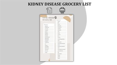 Kidney Disease Grocery List Renal Diet Grocery List Renal Diet - Etsy