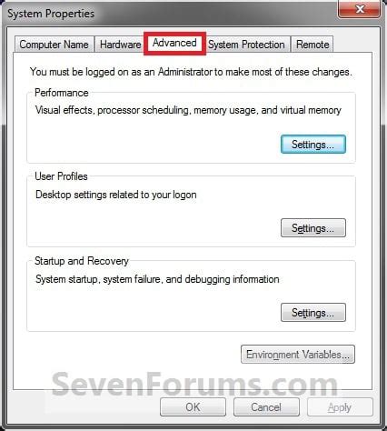 Advanced System Settings Shortcut - Create | Tutorials