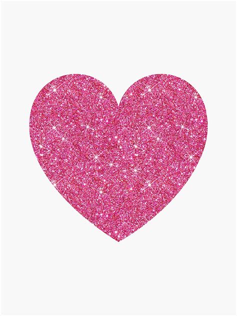 "Pink glitter heart - PRINTED IMAGE" Sticker for Sale by Mhea | Redbubble