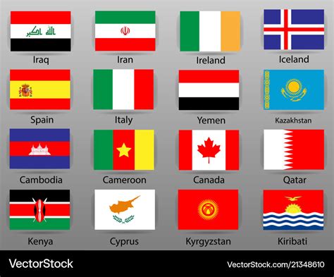 Flags of all countries the world part 5 Royalty Free Vector