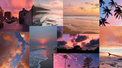 sunset aesthetic collage wallpaper | Laptop wallpaper, Laptop wallpaper ...