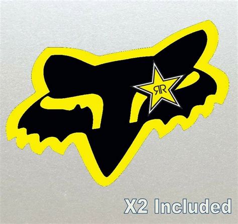 2 X Fox Racing Rockstar Design Stickers For Motor Cross Bike, Helmet ...