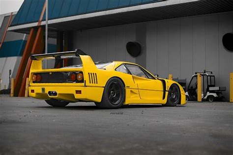 "Yellow Ferrari F40 competizione" Poster by PGPauto | Redbubble