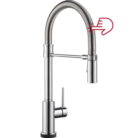 Delta Trinsic Touch2O Chrome Single Handle Touch-on Pull-down Kitchen ...