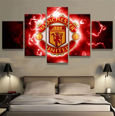 Manchester United FC Football 5 pcs Painting Printed Canvas Wall Art Home Decor | eBay