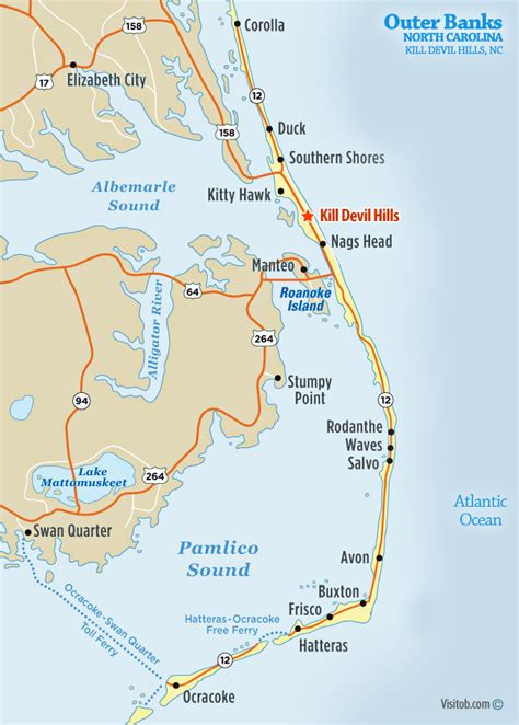 Map of Kill Devil Hills, NC | Visit Outer Banks | OBX Vacation Guide