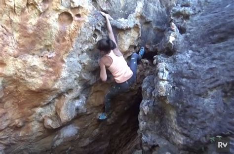 Oriane Bertone (12 yrs) in Golden Shadow, 8B+, Rocklands – Climb ZA