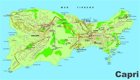 Capri and Anacapri map in 2021 | Map, Capri, Capri italy