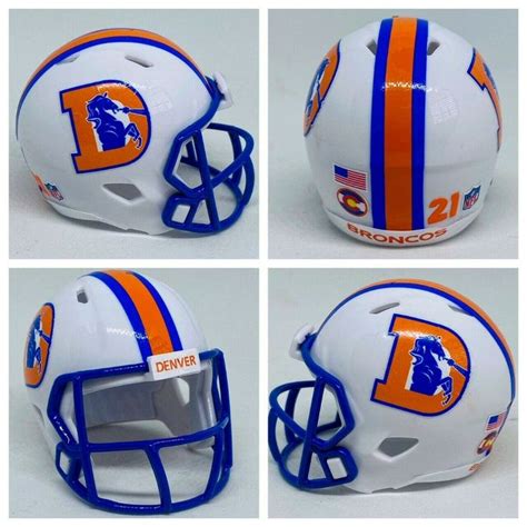 Custom Pocket Pro 2021 Denver Broncos White Concept Helmet | eBay in ...