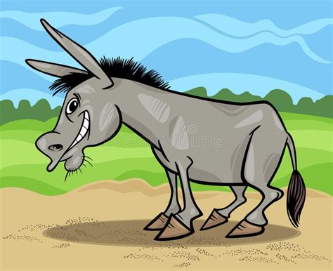 Funny Gray Donkey Cartoon Illustration Stock Vector - Illustration of gray, cheerful: 27504266