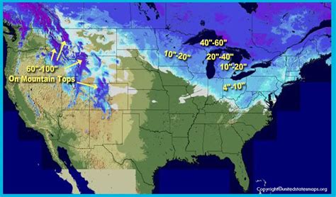 Snow Cover Map Of America - United States Maps