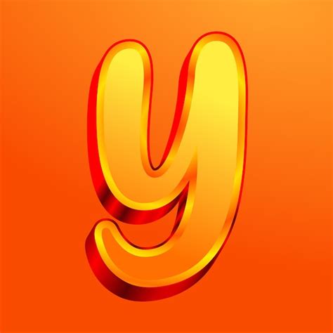 Premium Vector | A letter y with a bright orange background.