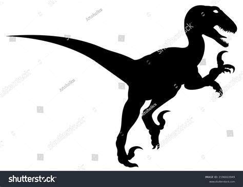 Dinosaur Silhouette Vector Graphic Utahraptor Black Stock Vector ...