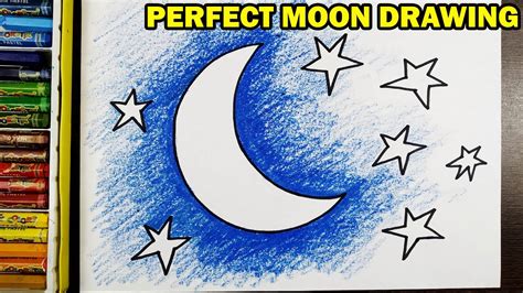 How to draw a perfect moon & stars step by step for kids | Smart Kids Art - YouTube