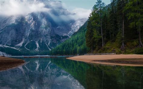 Lago en bosque con niebla Fondo de pantalla 4k HD ID:6670